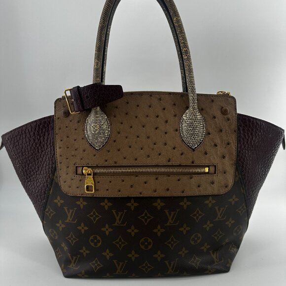 Louis Vuitton Exotic Ostrich Lizard Majestueux Tote MM Bordeaux - Picture 5 of 9